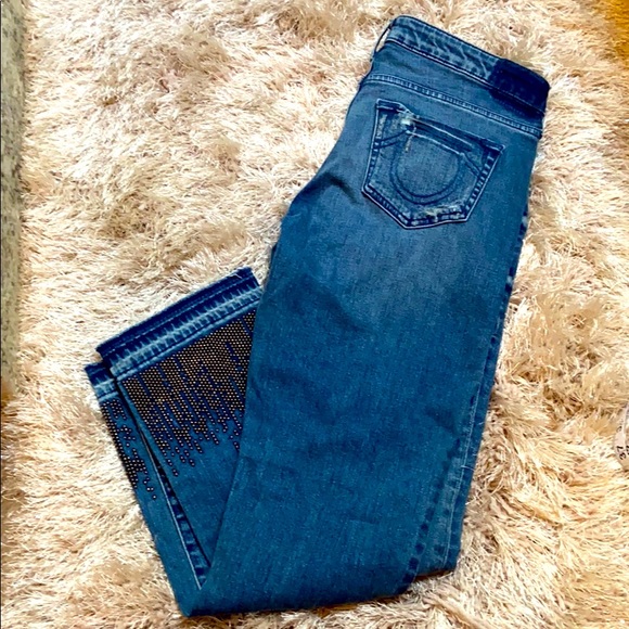 NWT True Religion cropped Cobra beaded hem 28 - Picture 3 of 12